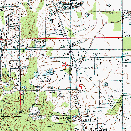 Topographic Map of Poinsett Watershed Site 20 Dam, AR