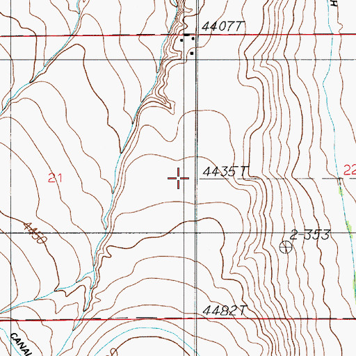 Topographic Map of 01N03E21ADDD01 Well, MT