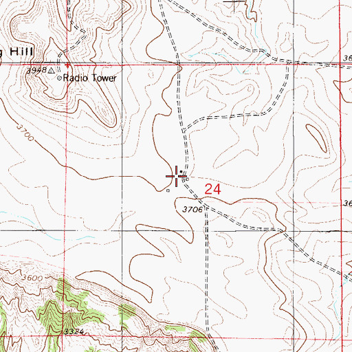 Topographic Map of 01N56E24BDDA01 Well, MT