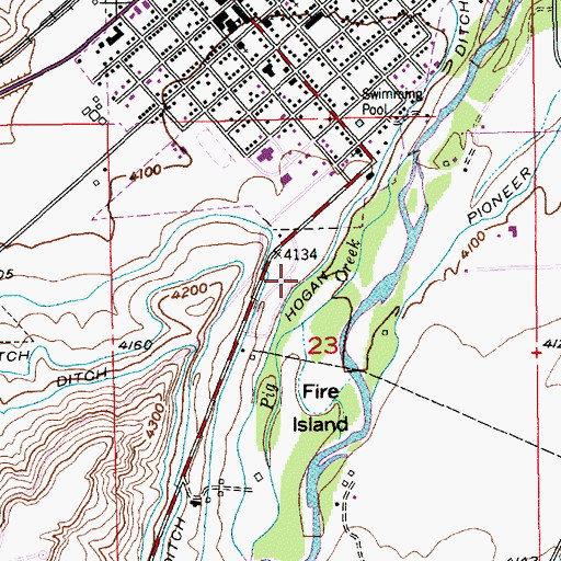 Topographic Map of 01N14E23BDAD01 Well, MT