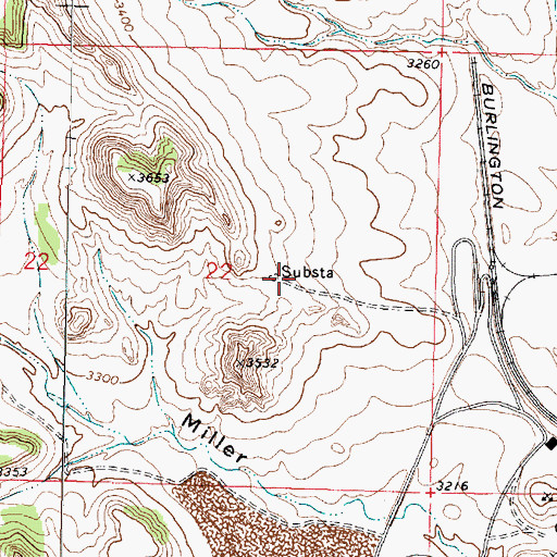 Topographic Map of 01N41E22DBAB01 Well, MT