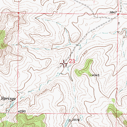 Topographic Map of 01N39E23CAAA01 Well, MT