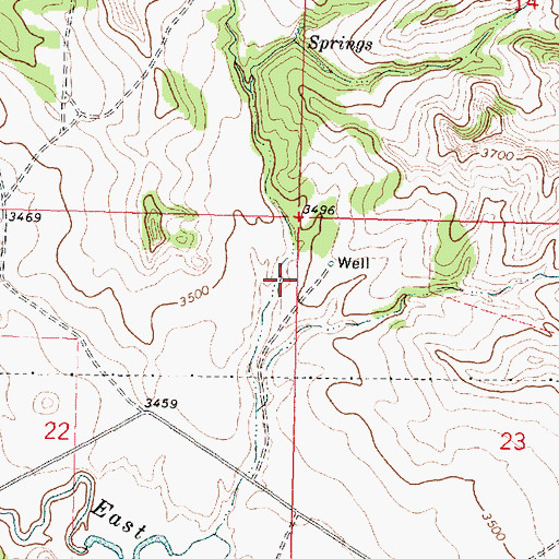 Topographic Map of 01N38E22AADA01 Well, MT