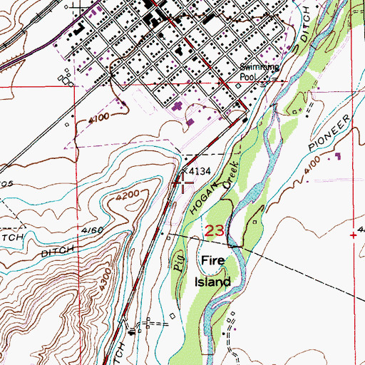 Topographic Map of 01N14E23BDAB01 Well, MT