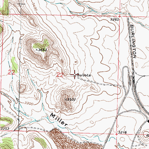 Topographic Map of 01N41E22ACDC01 Well, MT