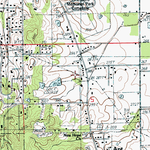 Topographic Map of Poinsett Watershed Site 20 Reservoir, AR