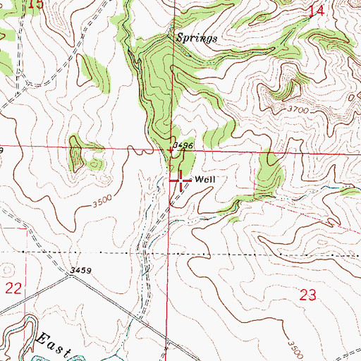 Topographic Map of 01N38E23BBBD01 Well, MT