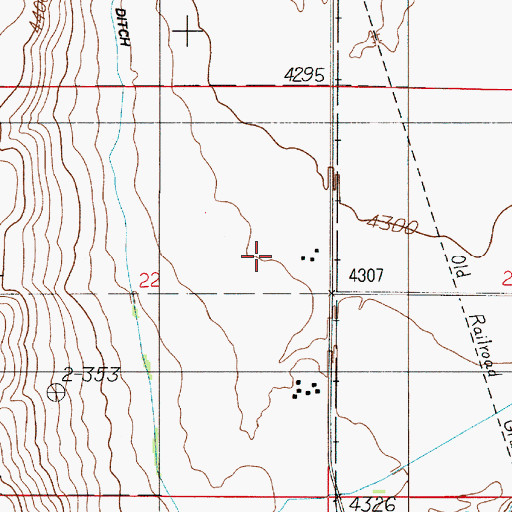 Topographic Map of 01N03E22AD__01 Well, MT