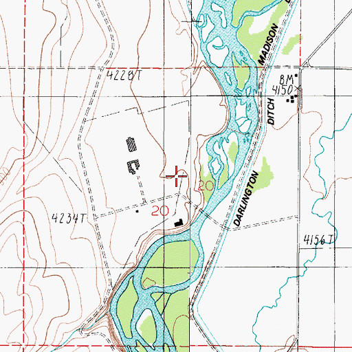 Topographic Map of 01N02E20AC__01 Well, MT