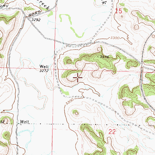 Topographic Map of 01N37E22BBAD01 Well, MT