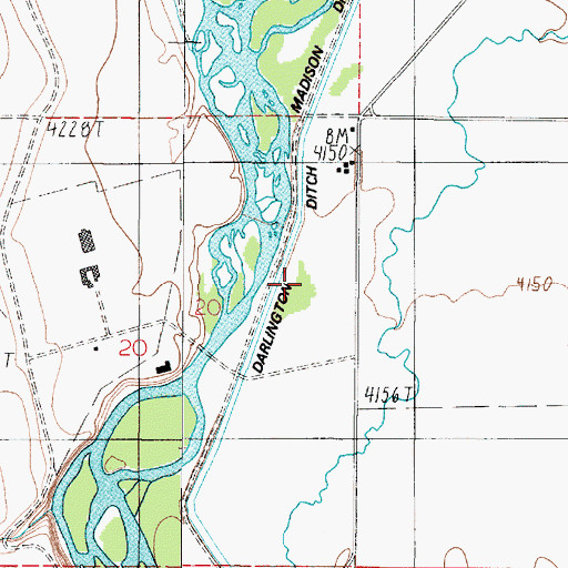 Topographic Map of 01N02E20ADDB01 Well, MT