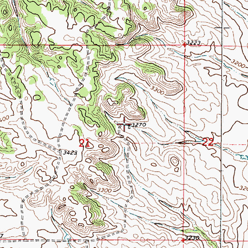 Topographic Map of 01N50E21ACCB01 Well, MT