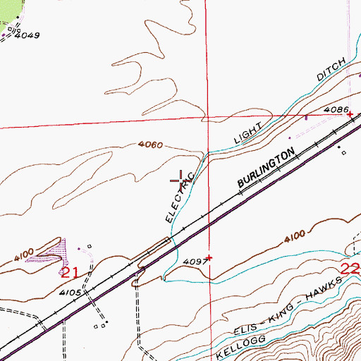 Topographic Map of 01N14E21AADC01 Well, MT