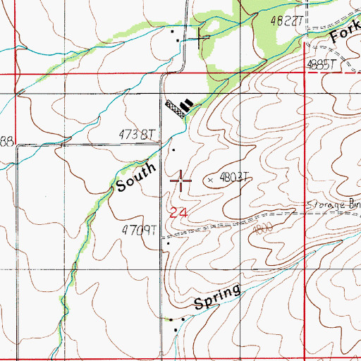 Topographic Map of 01N05E24AC__01 Well, MT
