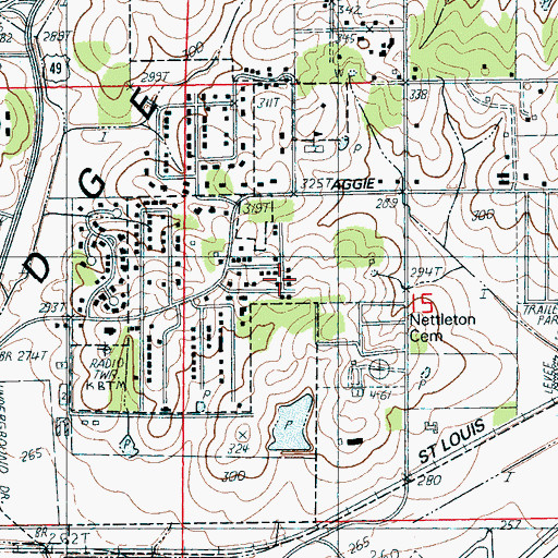 Topographic Map of Big Pond, AR