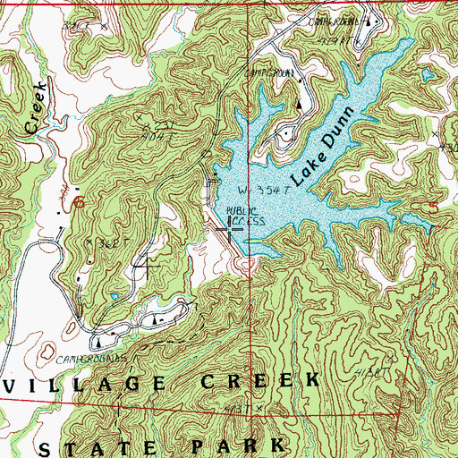 Topographic Map of Lake Dunn Dam, AR