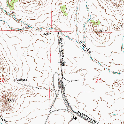 Topographic Map of 01N41E23BCAC01 Well, MT