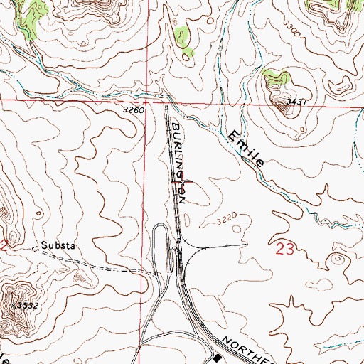 Topographic Map of 01N41E23BCDC01 Well, MT