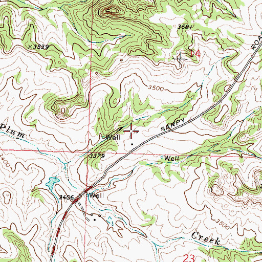 Topographic Map of 01N36E14CCDA01 Well, MT