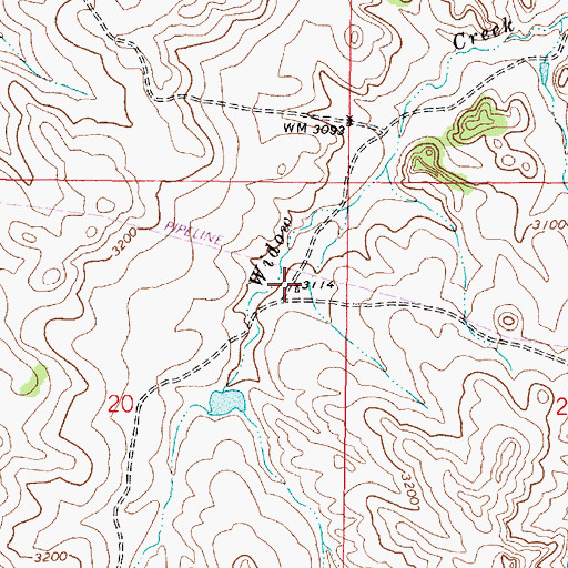 Topographic Map of 01N47E20AADC01 Well, MT