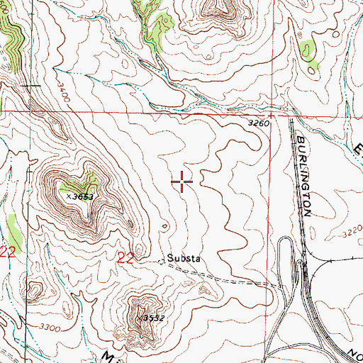 Topographic Map of 01N41E22ABDD01 Well, MT
