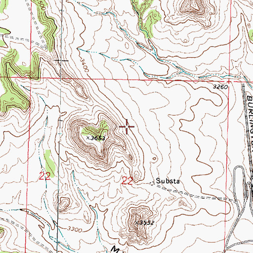 Topographic Map of 01N41E22ABCC01 Well, MT
