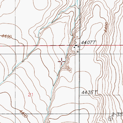 Topographic Map of 01N03E21AA__01 Well, MT