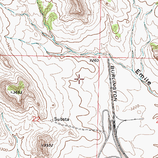 Topographic Map of 01N41E22AACA01 Well, MT