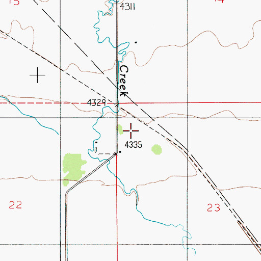 Topographic Map of 01N04E23BB__02 Well, MT