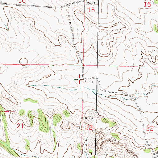 Topographic Map of 01N40E21AAAD01 Well, MT