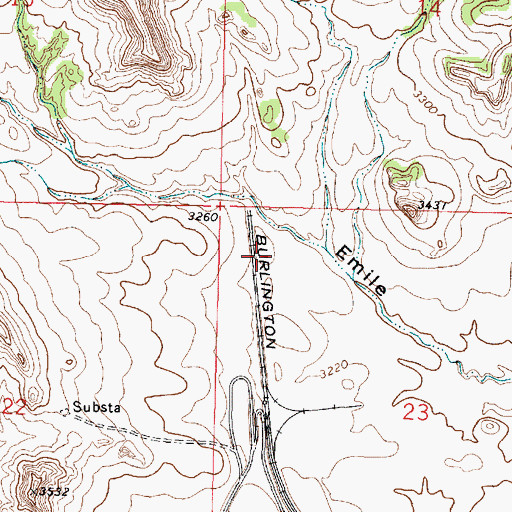Topographic Map of 01N41E23BBBD01 Well, MT