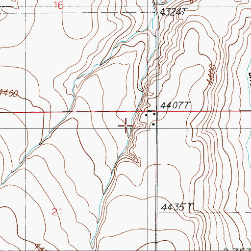 Topographic Map of 01N03E21AAAB01 Well, MT