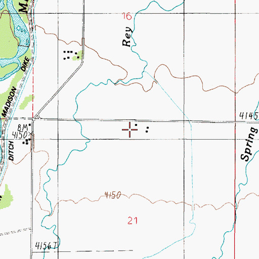 Topographic Map of 01N02E21ABBB01 Well, MT