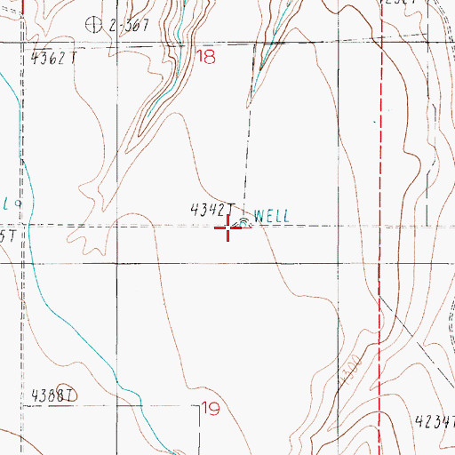 Topographic Map of 01N02E18DCCD01 Well, MT