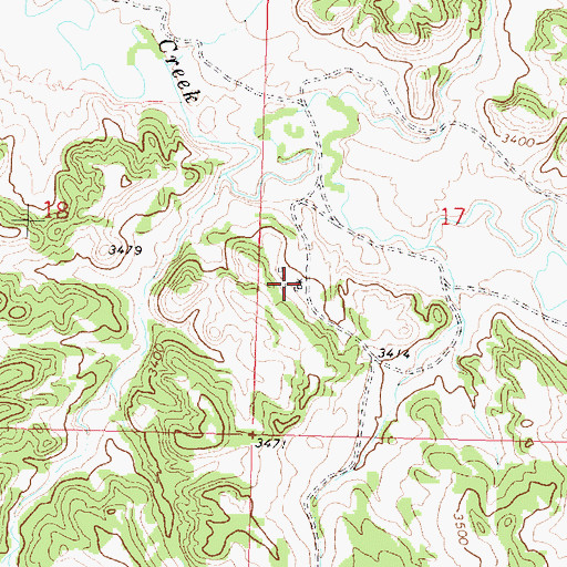 Topographic Map of 01N38E17CBDA01 Well, MT