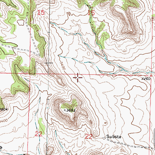 Topographic Map of 01N41E22BAAB01 Well, MT