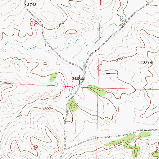Topographic Map of 01N40E18DDCA01 Well, MT