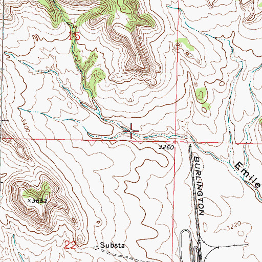 Topographic Map of 01N41E15DDCD01 Well, MT