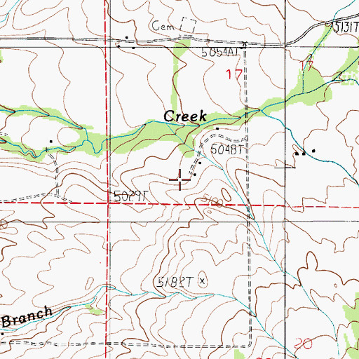Topographic Map of 01N06E17CDCB01 Well, MT