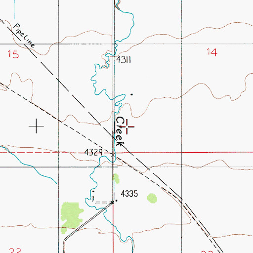 Topographic Map of 01N04E14CC__01 Well, MT