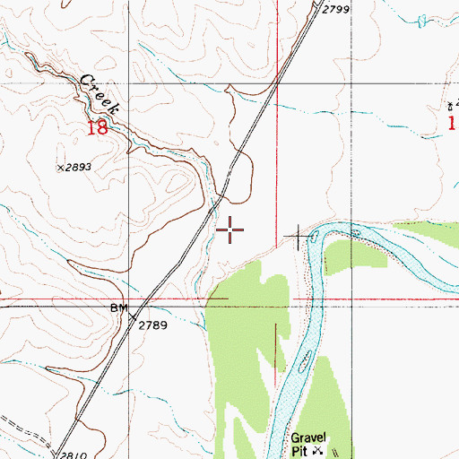 Topographic Map of 01N54E18DDAC01 Well, MT