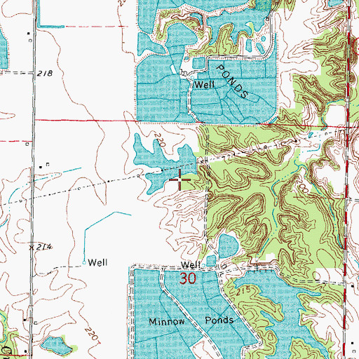 Topographic Map of Miers Lake Dam, AR
