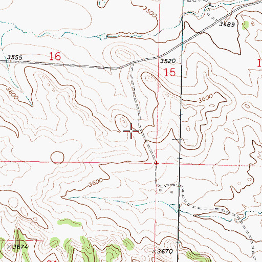 Topographic Map of 01N40E16DDBD01 Well, MT
