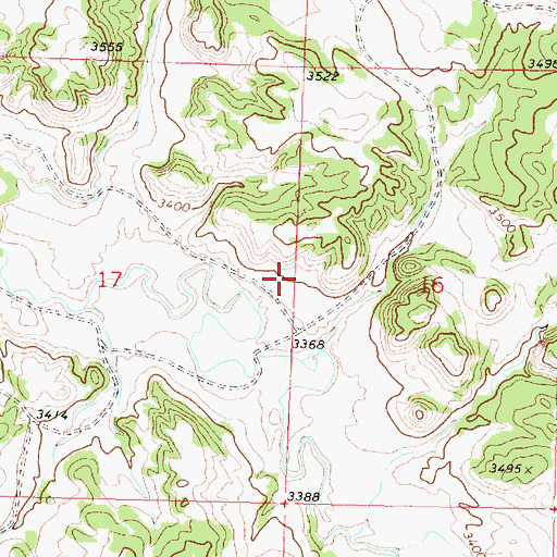 Topographic Map of 01N38E17DAAA01 Well, MT