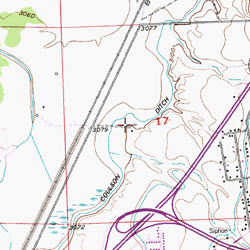 Topographic Map of 01N27E17CABA01 Well, MT