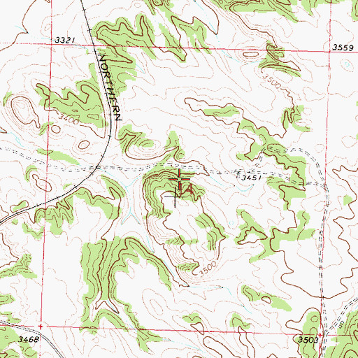 Topographic Map of 01N37E14ACCC01 Well, MT