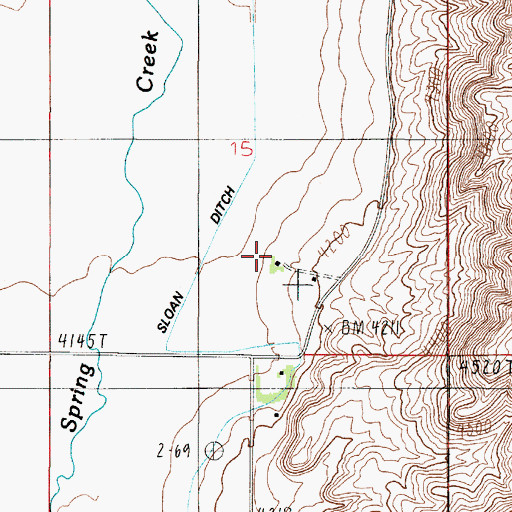 Topographic Map of 01N02E15DCBB01 Well, MT