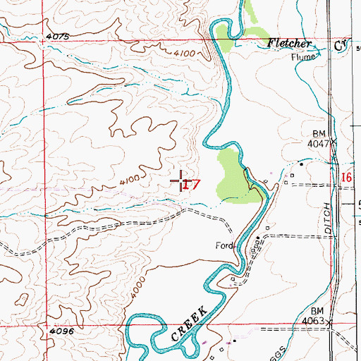 Topographic Map of 01N16E17____01 Well, MT