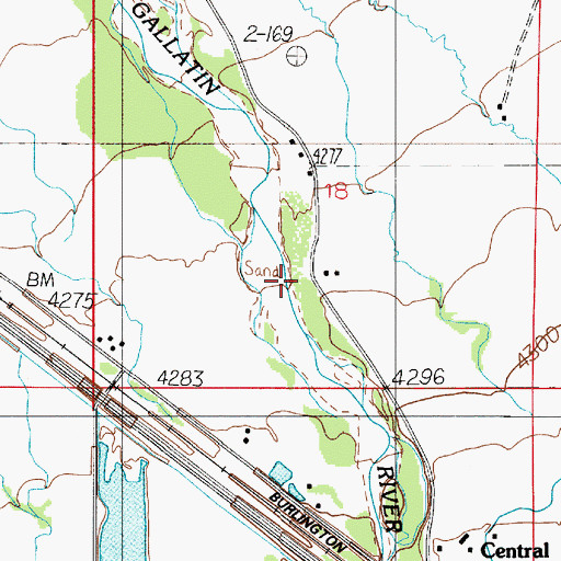 Topographic Map of 01N04E18DBCC01 Well, MT