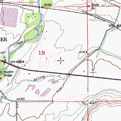 Topographic Map of 01N14E13DABD01 Well, MT